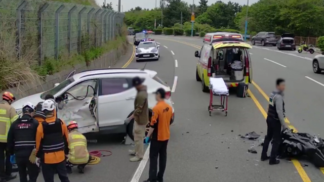 SUV-오토바이 충돌‥ 20대 운전자 사망