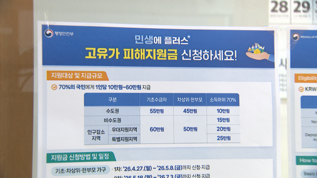고유가 지원금 지급 시작‥취약계층 우선 지급